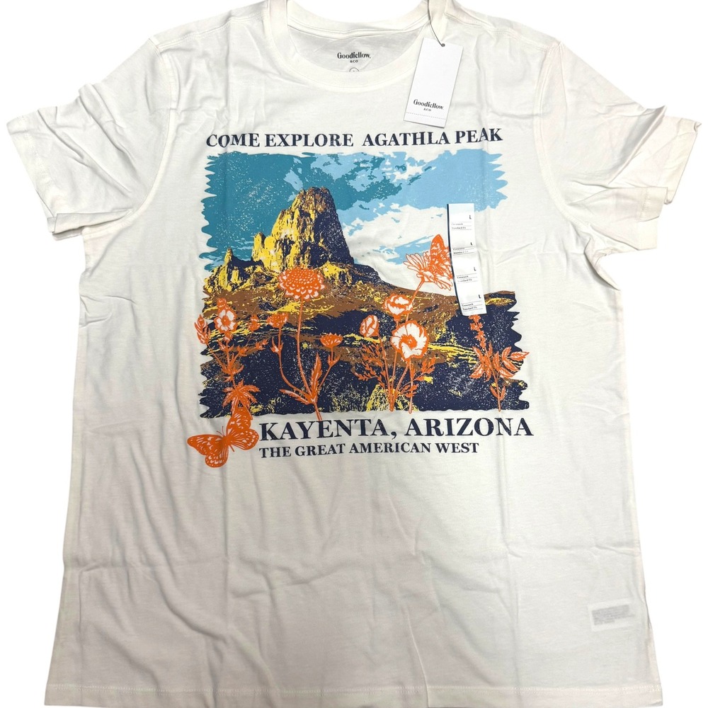 Goodfellow & Co Cream Graphic Kayenta Arizona Crewneck‎ Tee NWT Size Large